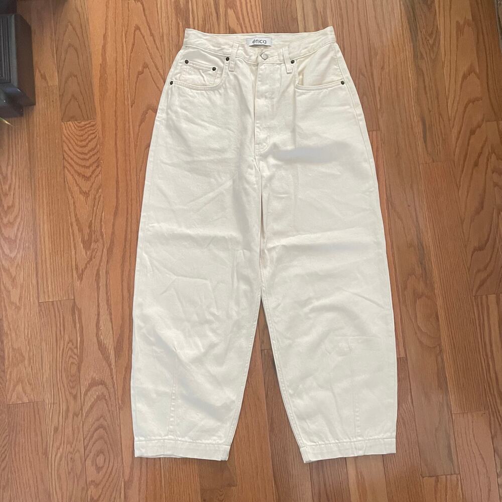 Etica High-Rise Wide Leg Jeans in Off-White